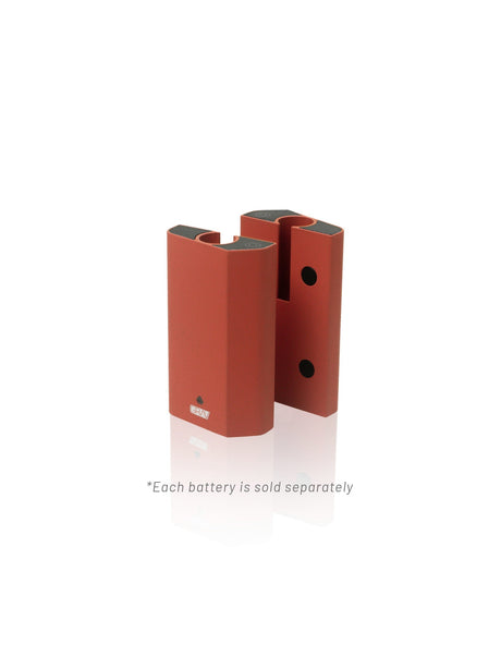 GRAV Gem-in-eye Vape Pen in Red, Compact Rubber Design, Battery Powered, Side View