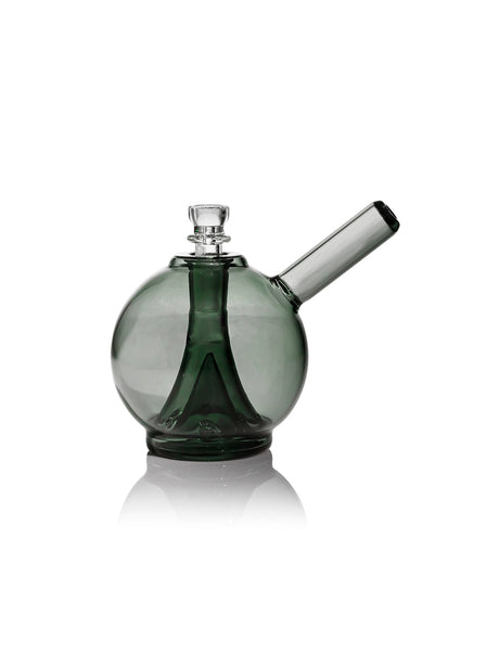 GRAV Globe Bubbler in Smoke color, compact design, with 14mm joint, front view on white background