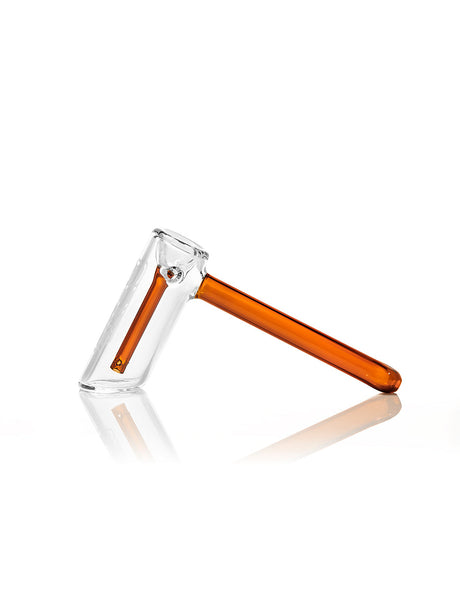 GRAV Hammer Bubbler in Amber - Side View on White Background, Borosilicate Glass, Easy to Clean