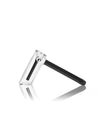 GRAV Hammer Bubbler in Black - Side View on White Background - Durable Borosilicate Glass