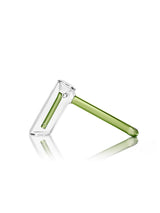 GRAV Hammer Bubbler in Green - Side View on White Background, Borosilicate Glass