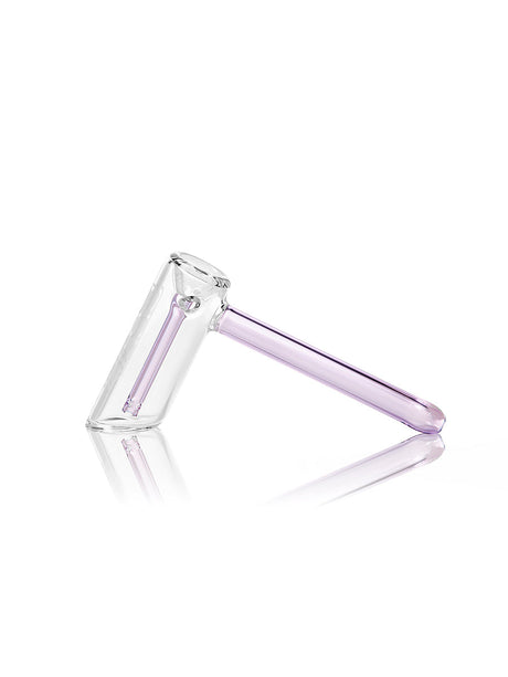 GRAV Hammer Bubbler in Lavender, Borosilicate Glass, Side View on White Background