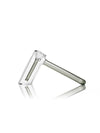 GRAV Hammer Bubbler in Smoke color, clear borosilicate glass, side view on white background