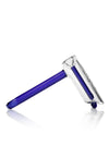 GRAV Hammer Style Bubbler with Blue Accents, Side View on White Background