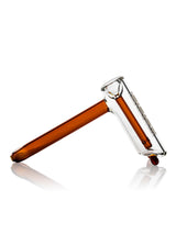 GRAV Hammer Style Bubbler with Amber Colored Accents and Slitted Percolator, Side View