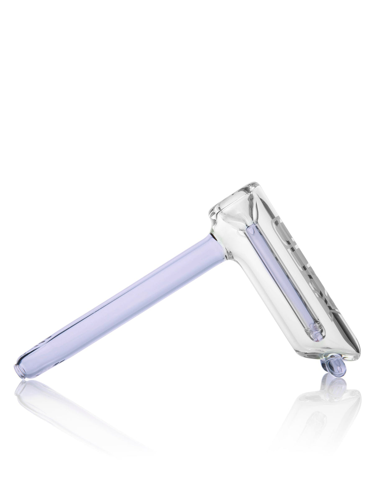 GRAV Hammer Style Bubbler with Colored Accents, Slitted Percolator, Side View on White