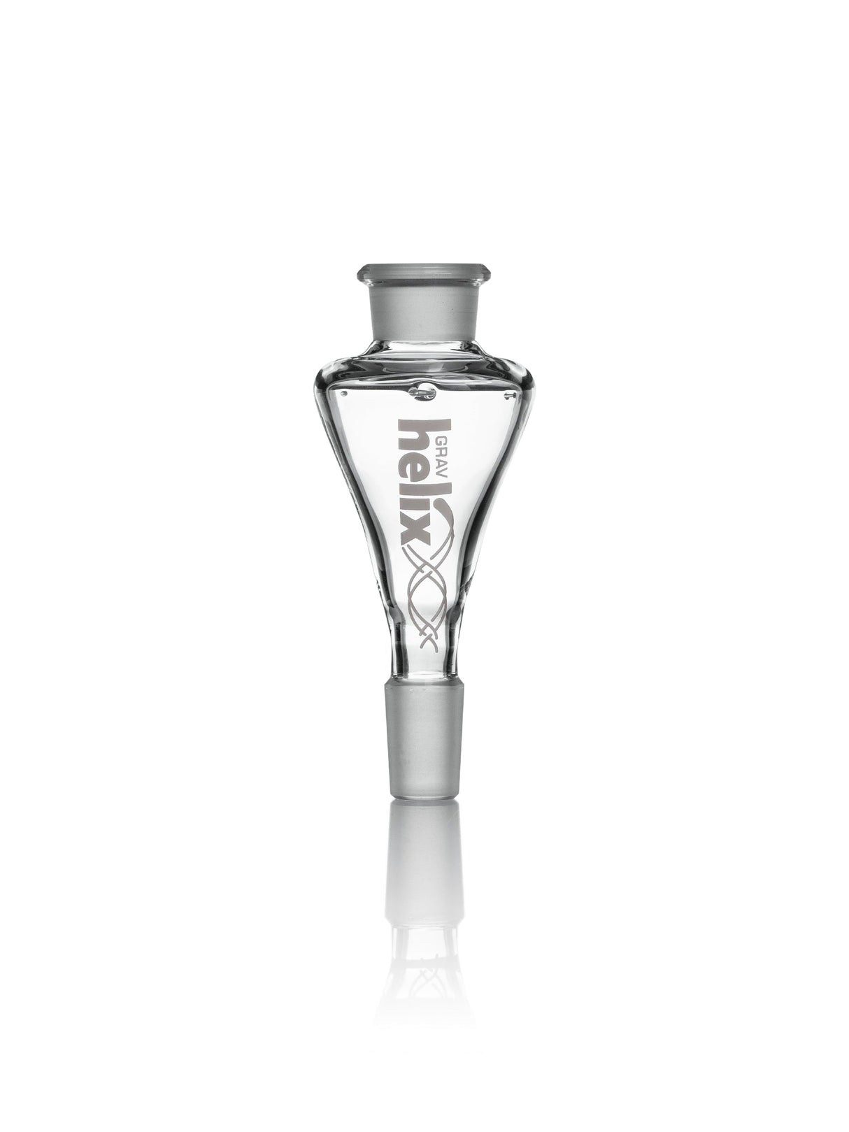 GRAV Helix 14mm Pre-mix Chamber in clear borosilicate glass, front view on white background