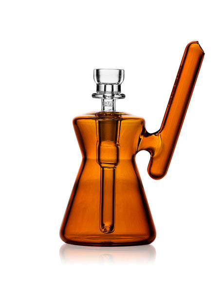 GRAV Hourglass Pocket Bubbler in Amber - Compact Borosilicate Glass with 10mm Joint