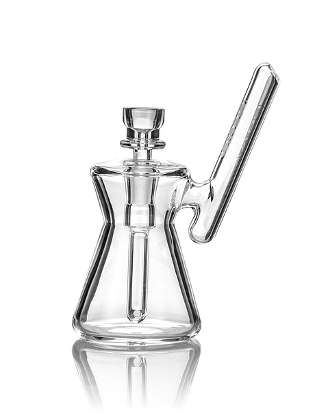 GRAV Hourglass Pocket Bubbler in Clear - Compact Design with 10mm Joint - Front View