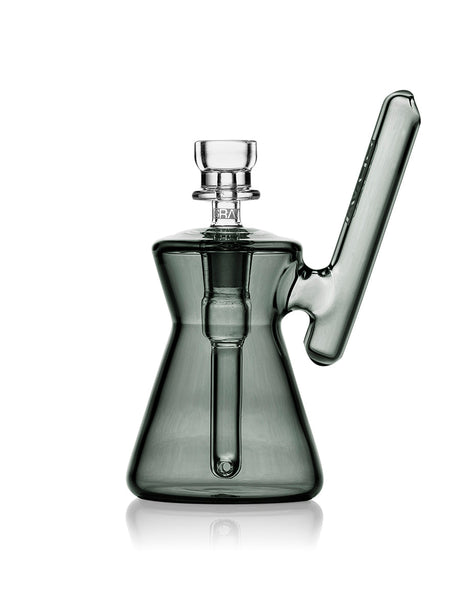 GRAV Hourglass Pocket Bubbler in Smoke, Portable Borosilicate Glass, Front View