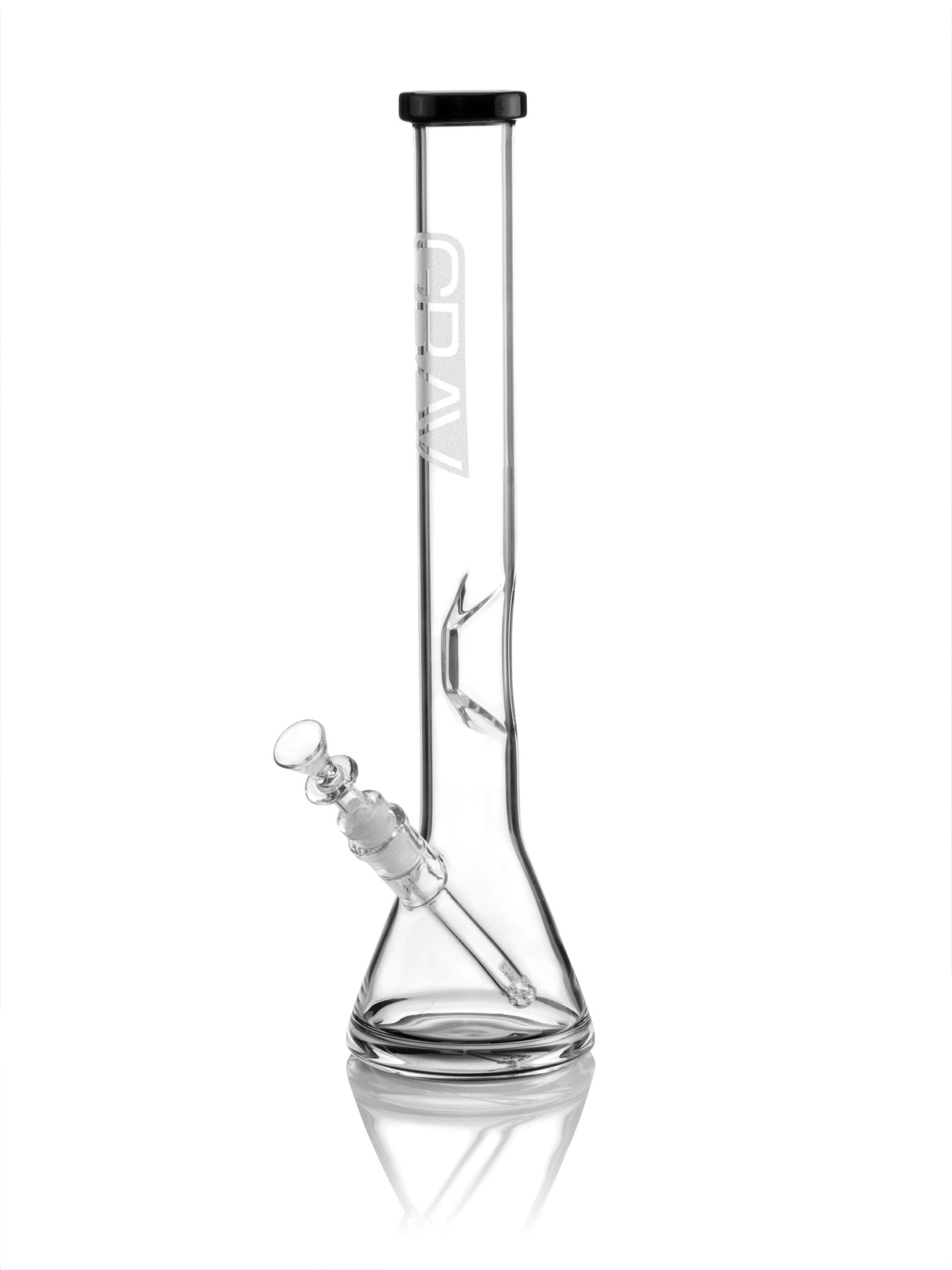 GRAV Large Beaker Base Water Pipe with Black Accents and Slit-Diffuser Percolator - Front View