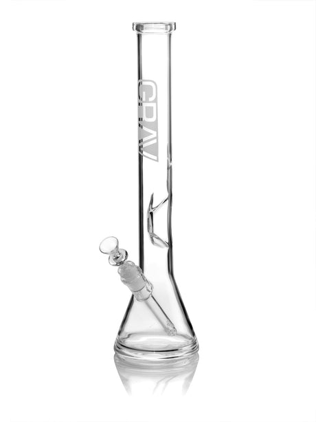 GRAV Large Clear Beaker Base Water Pipe with Slit-Diffuser Percolator, Front View