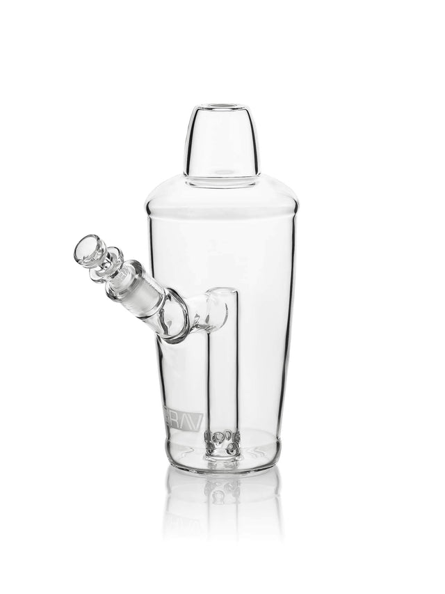 GRAV Martini Shaker Bong with Slitted Percolator, Compact 7.5" Design, Front View on White Background