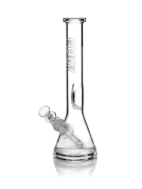 GRAV Medium Clear Beaker Base Water Pipe with Slit-Diffuser Percolator - Front View