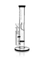 GRAV Medium Straight Base Water Pipe with Disc Percolator and Black Accents - Front View