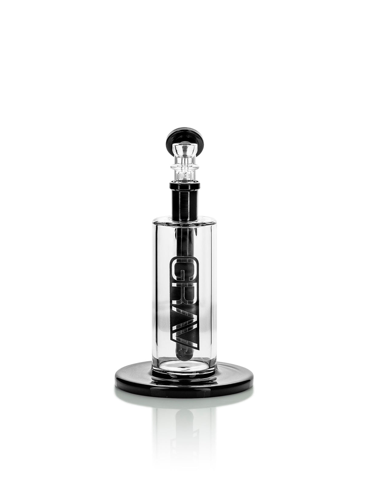GRAV Medium Upright Bubbler with Black Accents and Slit-Diffuser Percolator, Front View