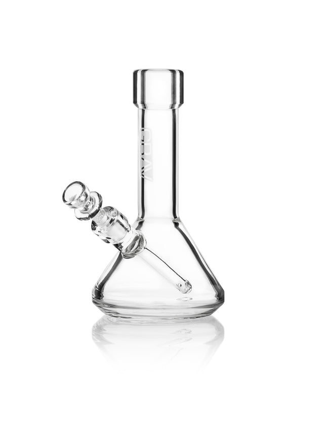 GRAV Mini Beaker Bong in clear borosilicate glass with slit-diffuser, 6" height, front view