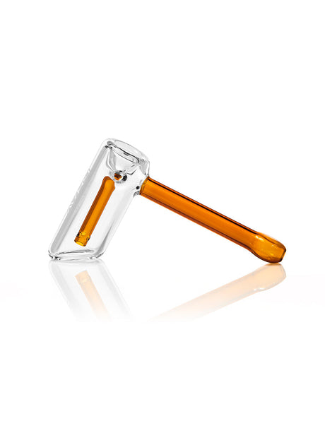 GRAV Mini Hammer Bubbler in Amber, Borosilicate Glass, Side View on White Background