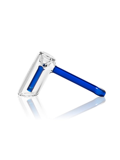 GRAV Mini Hammer Bubbler in Blue with Clear Borosilicate Glass - Side View