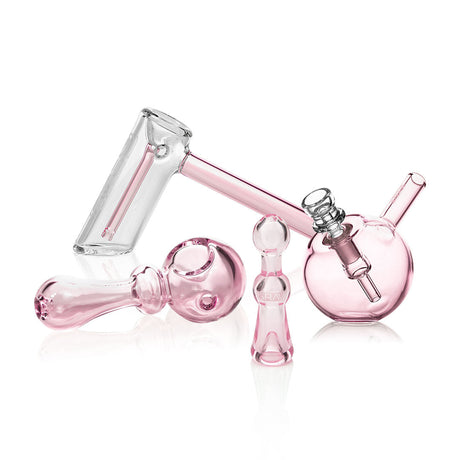 GRAV Mr. Pink Bundle featuring pink borosilicate glass bong, chillum, and spoon pipe
