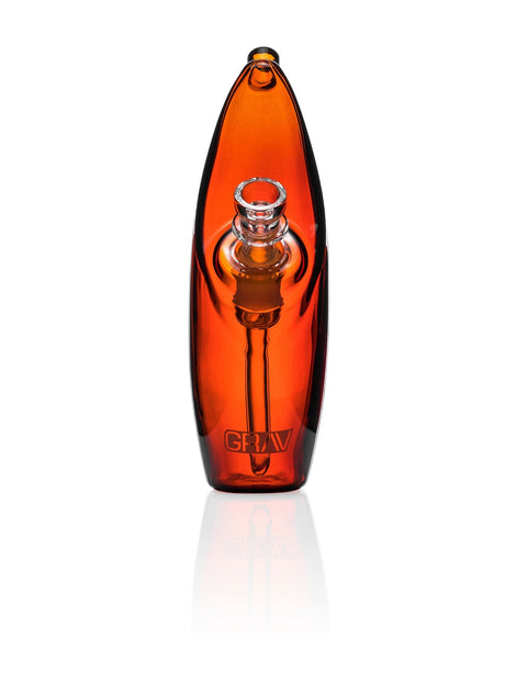 GRAV Rain Bubbler in vibrant blue color, front view on white background, with glass on glass joint