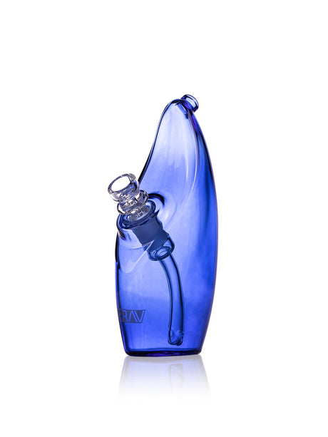 GRAV Rain Bubbler in Blue with Slit-Diffuser Percolator and Glass on Glass Joint - Front View