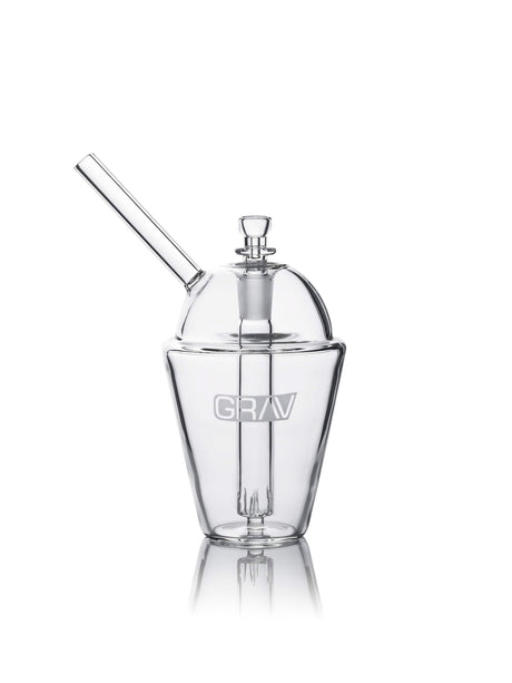 Clear GRAV Slush Cup Bong made of Borosilicate Glass with 14mm Joint - Front View