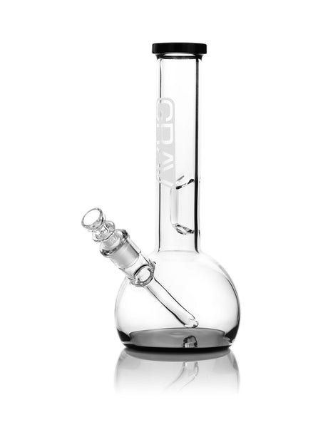 GRAV Small Black Accent Round Base Water Pipe with Slit-Diffuser Percolator - Front View