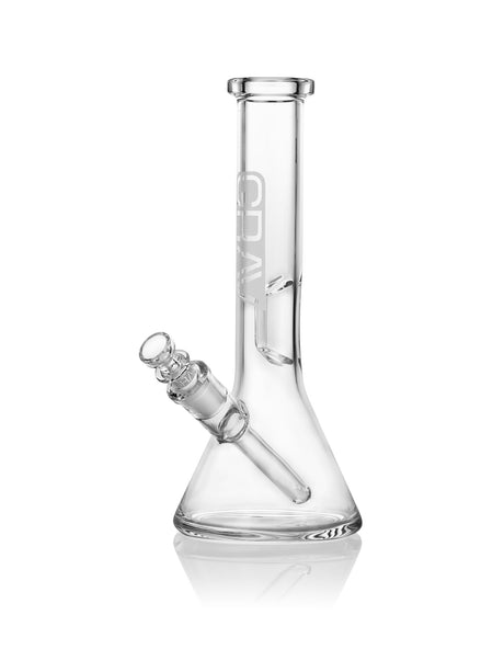 GRAV Small Clear Beaker Base Bong with Slit-Diffuser Percolator - Front View