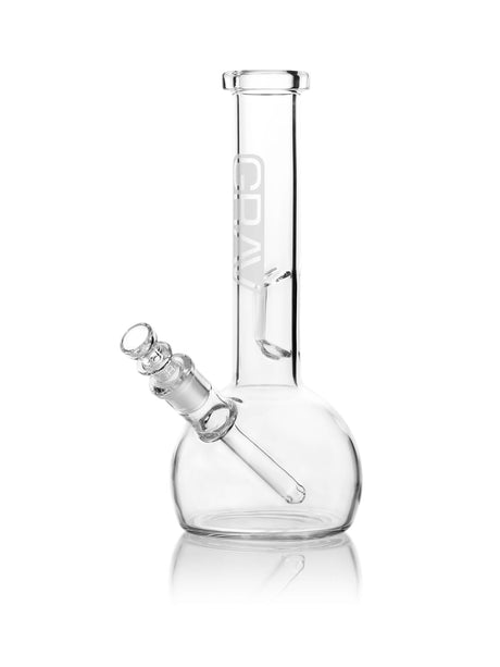GRAV Small Clear Round Base Water Pipe with Slit-Diffuser Percolator - Front View