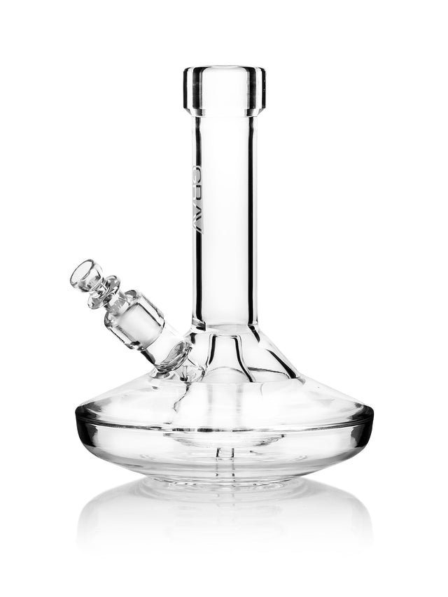 GRAV Small Wide Base Bong with Slit-Diffuser Percolator, 8" Tall, 45 Degree Joint - Front View