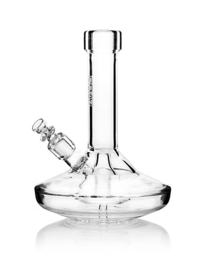 GRAV Small Wide Base Bong with Slit-Diffuser Percolator, 8" Tall, 45 Degree Joint - Front View