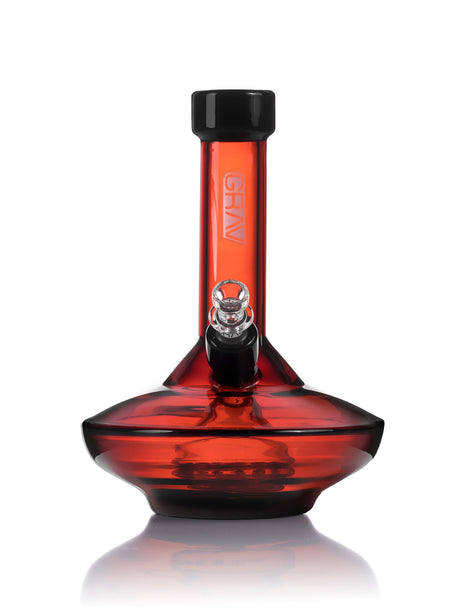 GRAV Small Wide Base Water Pipe in Amber with Black Accents, Front View, 14mm Joint