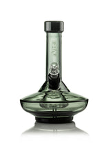GRAV Small Wide Base Water Pipe in Smoke with Black Accents, Front View on White Background
