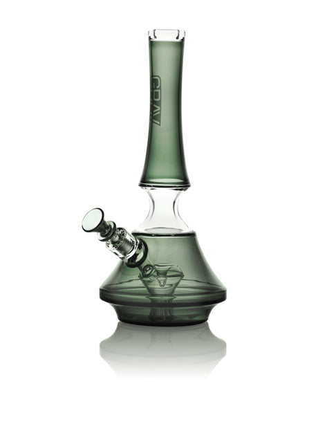 GRAV Smoke Empress Bong in gray with beaker design and showerhead percolator, front view on white background