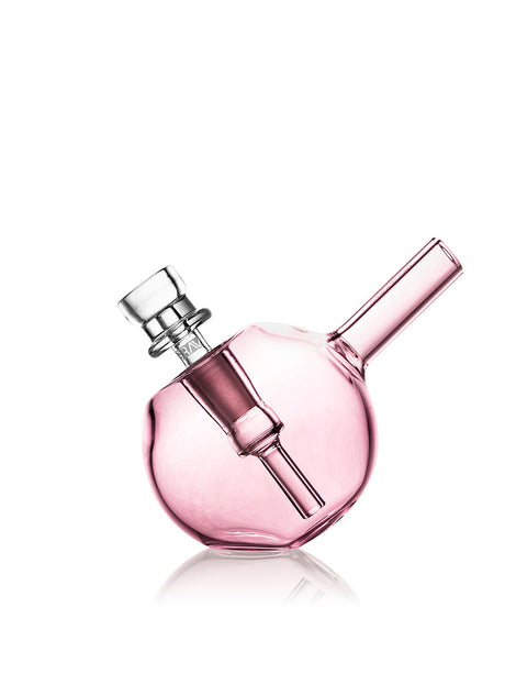 GRAV Spherical Pocket Bubbler in Clear Glass, Compact Design, 3" Height, Side View