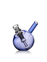 GRAV Spherical Pocket Bubbler in Clear Borosilicate Glass, Compact Design, Front View