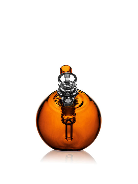 GRAV Spherical Pocket Bubbler in Clear Borosilicate Glass, Compact Design, Front View