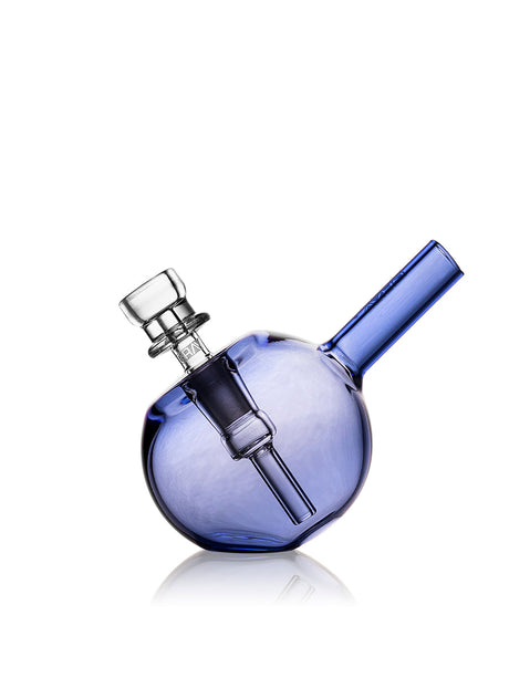GRAV Spherical Pocket Bubbler in Light Cobalt with Glass on Glass Joint, Front View