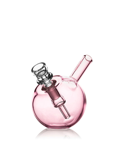 GRAV Spherical Pocket Bubbler in Pink, Compact Design with Glass on Glass Joint, Front View