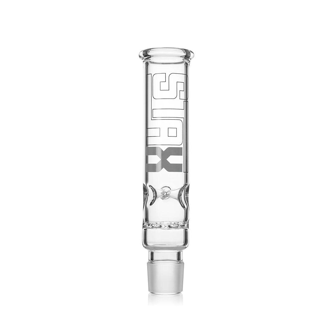 GRAV STAX Clear Beaker Bong Bundle with Percolator, Front View on White Background