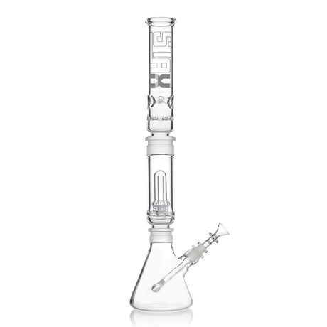 GRAV STAX Big Beaker Bong Bundle front view with clear borosilicate glass and percolator