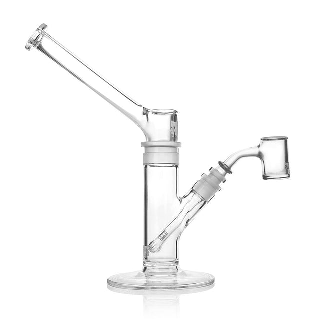 GRAV STAX Dab Rig Bundle - Clear Borosilicate Glass with Quartz Banger - Side View