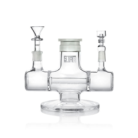 GRAV STAX Hybrid Bundle front view with clear quartz banger and percolator for smooth hits