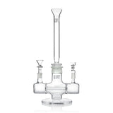 GRAV STAX Hybrid Bundle front view featuring clear glass bong with percolator and quartz banger