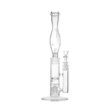GRAV STAX Whirlwind Bundle clear borosilicate glass bong with beaker base and vortex percolator, front view