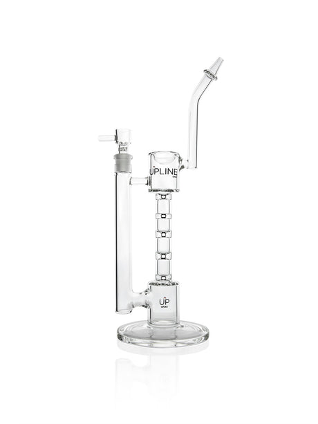 Clear GRAV Upline Water Pipe with 90 Degree Joint and Straight Design Front View