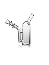 GRAV Upright Pocket Bubbler with 10mm joint, compact design for easy travel, clear glass, front view