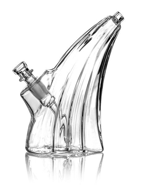 GRAV Wave Bubbler in Clear with Slit-Diffuser Percolator, Side View on White Background