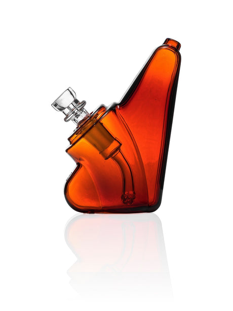 GRAV Wedge Bubbler in Amber - Compact Borosilicate Glass with Slit-Diffuser, Side View